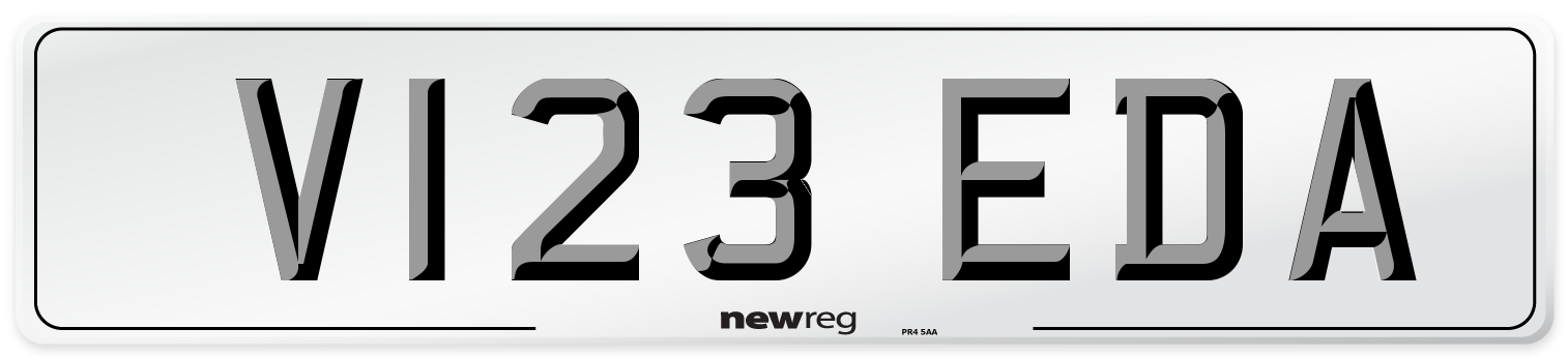 V123 EDA Number Plate from New Reg